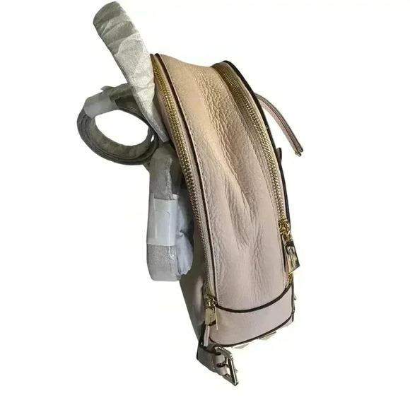 NWT Michael Kors Brooklyn Medium Studded Pebbled Leather Soft Pink Backpack - Picture 10 of 12